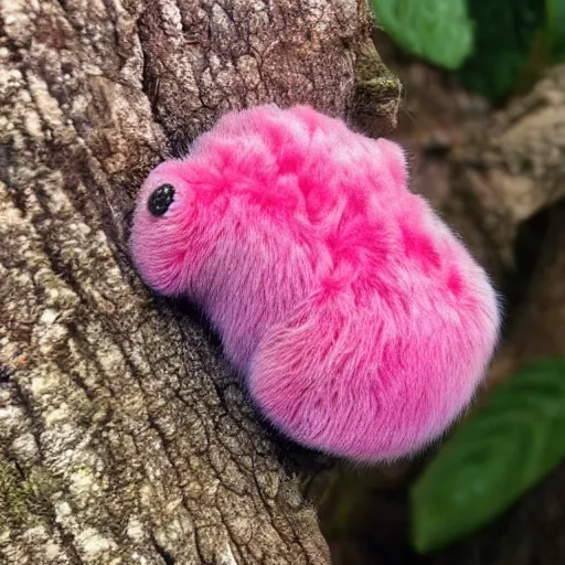 Prompt: A Tardigrade covered in pink fur