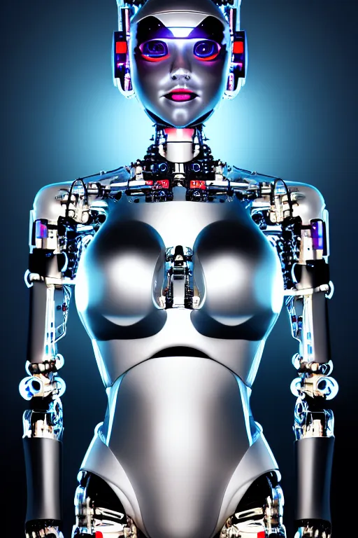 Image similar to detailed photo of the half - cybernetic robocatgirl, symmetry, awesome exposition, very detailed, highly accurate, intricate, professional lighting diffracted lightrays, 8 k, sense of awe, science magazine cover