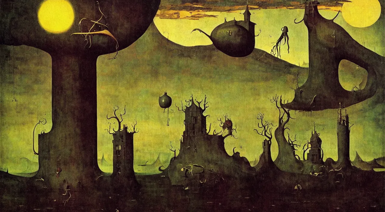 Image similar to single flooded simple!! ( lovecraftian ) gourd tower anatomy, very coherent and colorful high contrast masterpiece by norman rockwell franz sedlacek hieronymus bosch dean ellis simon stalenhag rene magritte gediminas pranckevicius, dark shadows, sunny day, hard lighting