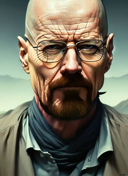 Image similar to ultra realistic illustration, handsome walter white. intricate, elegant, highly detailed, digital painting, artstation, concept art, smooth, sharp focus, illustration, art by artgerm and greg rutkowski and alphonse mucha and wlop