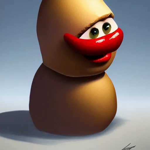 Image similar to teteaclaquestv mr potato head caricature, artgem, digital painting, color painting, hyperrealistic, concept art, oil painting, masterpiece, concept art, trending on deviantart, realistic and detailed face, highly detailed, high quality, 8 k, soft lighting, fancy colors, fantasy, cinematic, high coherence