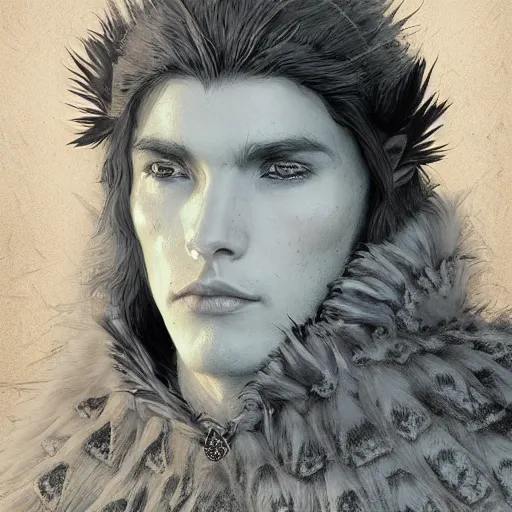 Prompt: Bjørn, a young male shaman wearing a bearskin cloak, portrait, D&D, fantasy, highly detailed, digital painting, artstation, concept art, sharp focus, illustration, art by artgerm and greg rutkowski and alphonse mucha. pastel color scheme