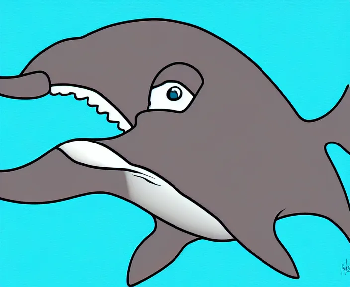 Image similar to Hybrid Between a Human and an Dolphin, Digital Art, Cartoon Style