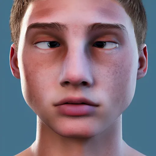 Image similar to caucasian teen suffering from case of extremely bad acne, zits everywhere, acne all over skin, crying face, desperation, anxiety, despair, 4 k, unreal engine 5