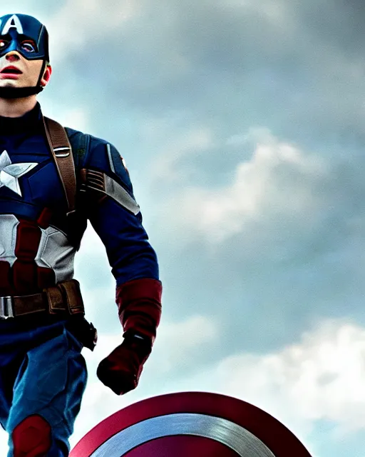 Image similar to original screen test of chris evans as captain america footage leaks from the movie captain america : the first avenger. photographic, photography