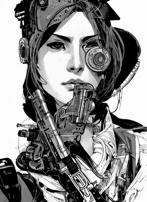 Prompt: beautiful cyberpunk assassin. codename : athena. portrait by ashley wood and alphonse mucha and laurie greasley and josan gonzalez and james gurney. illustration, pop art, cinematic. realistic proportions. moody industrial setting. artstationhq. smooth. sharp focus.