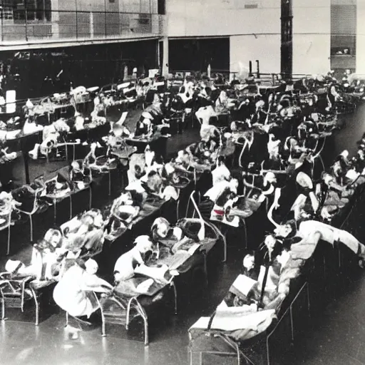 Prompt: vintage photo of covid 19 pandemic