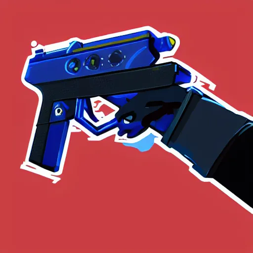 Prompt: “ hand in glove holding laser gun from the side, cinematic, digital art, fortnite style, award winning ”