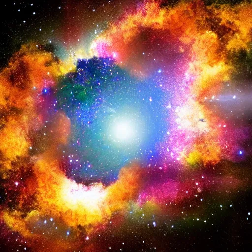 Prompt: hyperrealistic image of a galaxy exploding in space