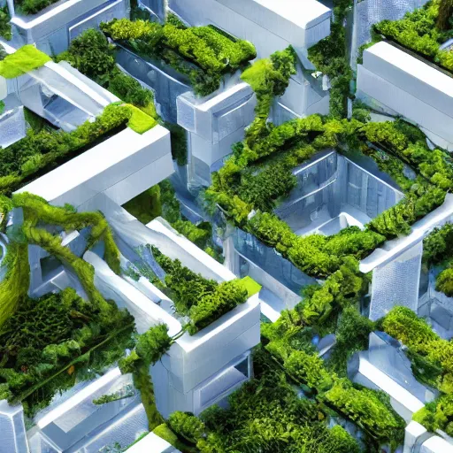 Image similar to future city, vegetation and architecture