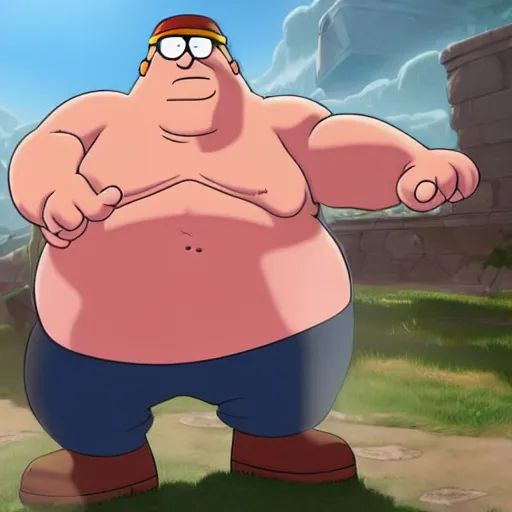 Prompt: peter griffin from family guy as a champion in league of legends, champion showcase from riotgames