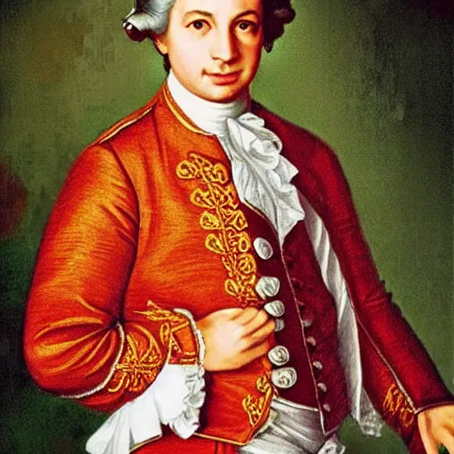 Image similar to charlie puth as wolfgang amadeus mozart portrait