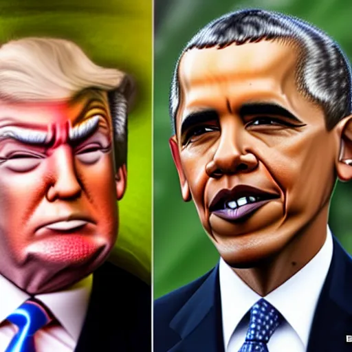 Image similar to combination of the faces of trump and obama