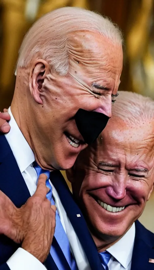 Image similar to smiling biden with closed eyes praying in a russian church