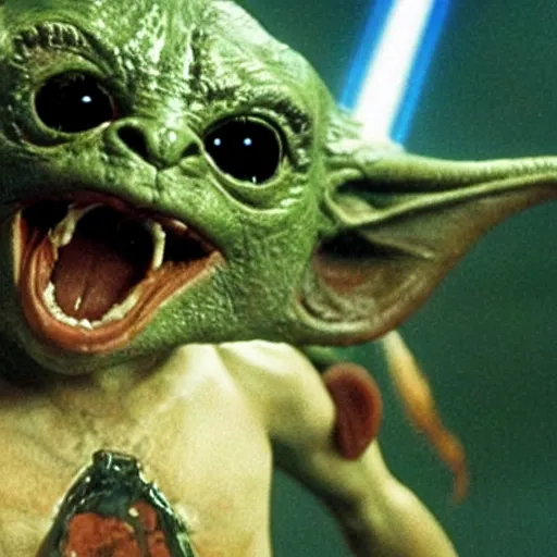 Image similar to a film still of gremlin coming out of water in star wars realistic, detailed