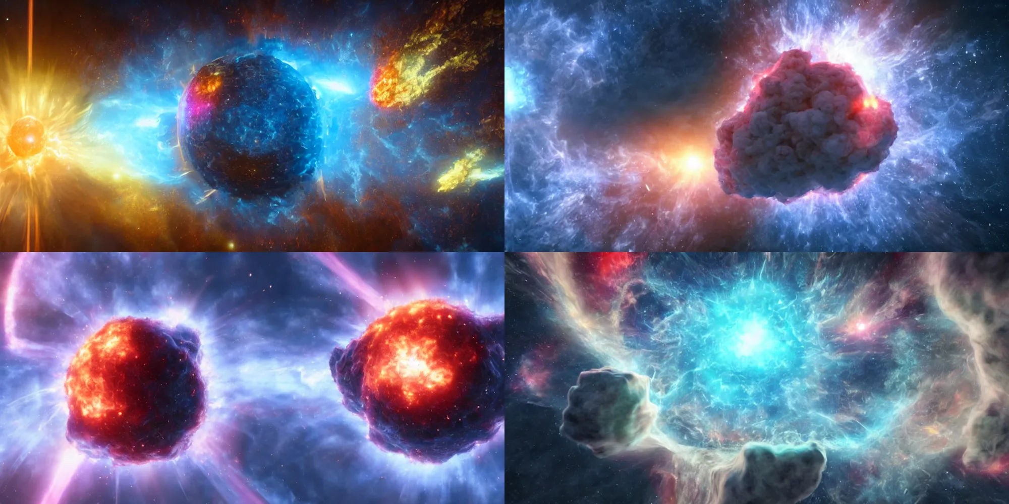 Prompt: a beautiful hyper realistic photograph of dying supernova, octane render, extremely detailed, 8 k,