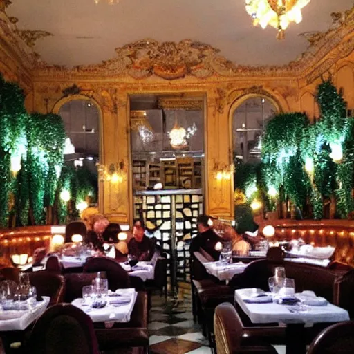 Prompt: beautiful supper in café Paris