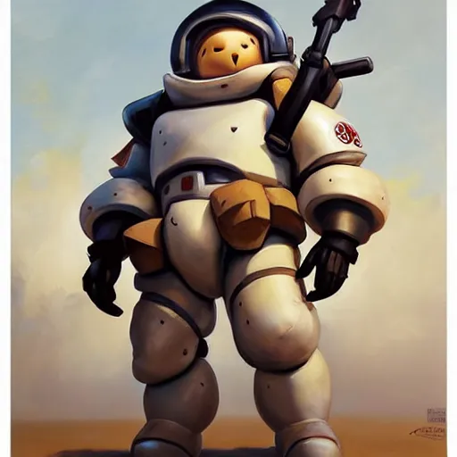 Image similar to greg manchess portrait painting of armored stay puft marshmallowman as overwatch character, medium shot, asymmetrical, profile picture, organic painting, sunny day, matte painting, bold shapes, hard edges, street art, trending on artstation, by huang guangjian and gil elvgren and sachin teng