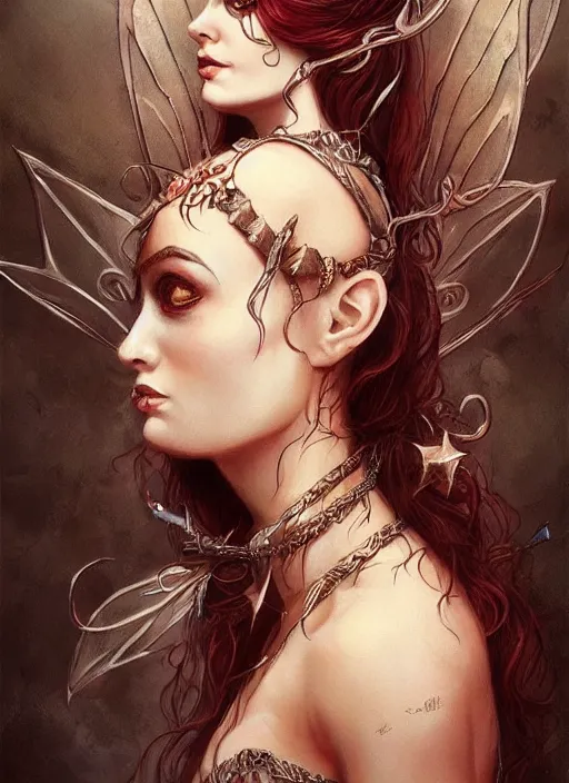 Image similar to tarot!!, fairy queen, fantasy medieval, no noise, elegant, concept art, sharp focus, beautiful face!!, digital art, smooth defined outlines!!, by Brom, trending on Artstation, Tom Bagshaw, Sargent