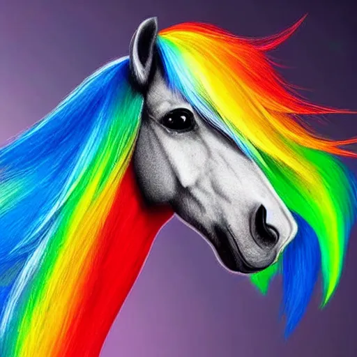 Image similar to photo of a horse that looks like rainbow dash