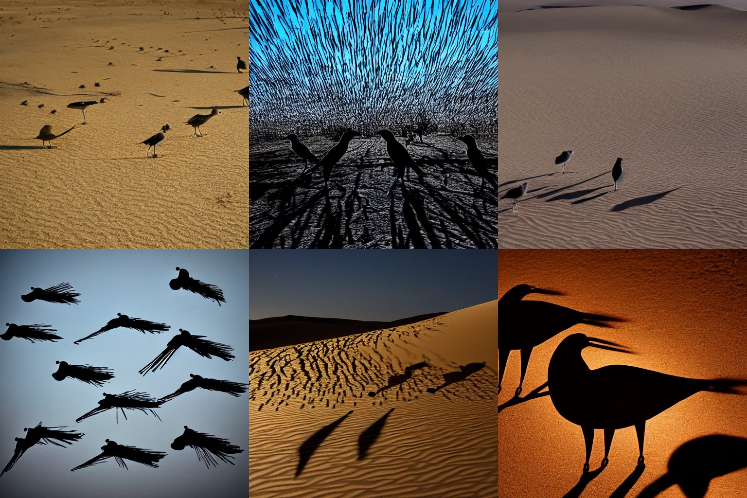 Prompt: shadows of indignant desert birds, rim lighting, led, opaque, glowing