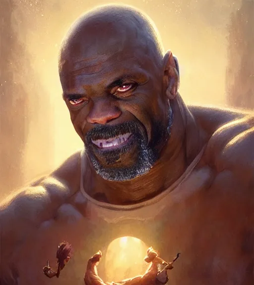 Image similar to Highly detailed portrait of ronnie Coleman, Stephen Bliss, unreal engine, fantasy art by Greg Rutkowski, Loish, Rhads, ferdinand knab, Makoto Shinkai and Lois van baarle, ilya kuvshinov, rossdraws, Tom Bagshaw, global illumination, radiant light, detailed and intricate environment