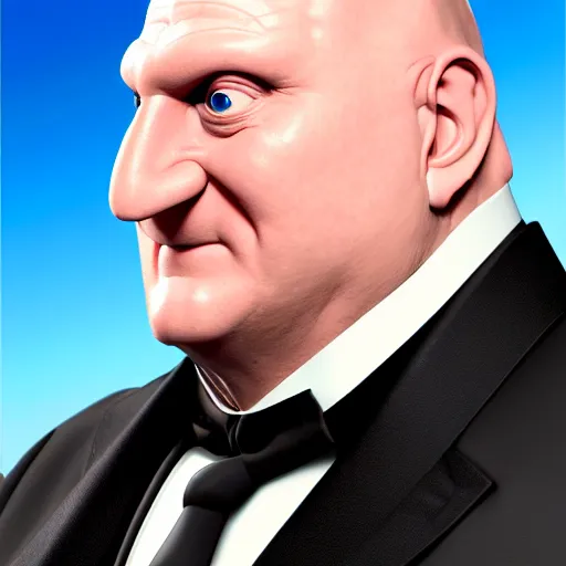 Prompt: Steve Ballmer as The Penguin!! in Batman, 4k, digital art, artstation, cgsociety