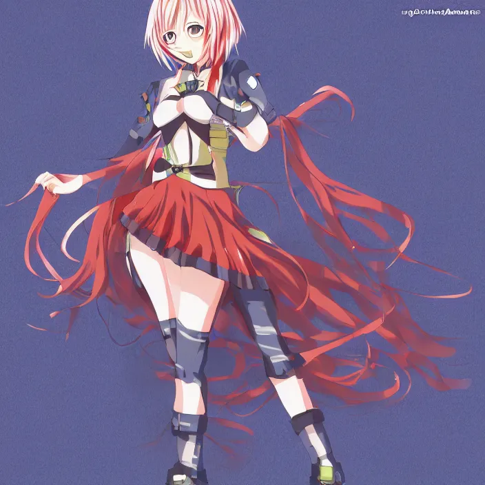 Image similar to anime full body artworkd of amber from genshin impact, anime digital art illustration