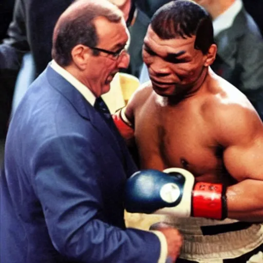 Prompt: spanish mariano rajoy with a k. o. against mike tyson