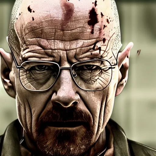 Prompt: Walter White in The Walking Dead 4k detail