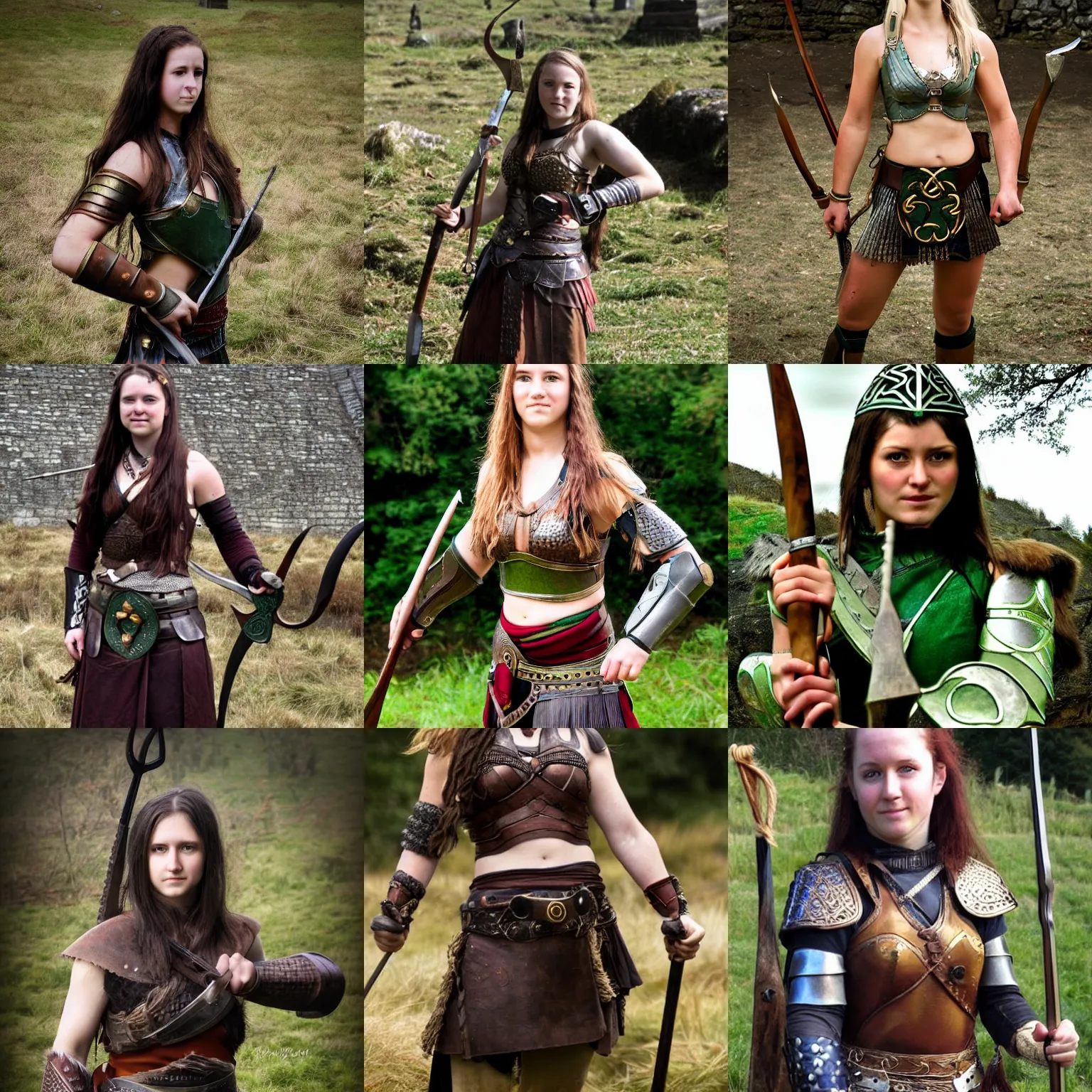 Prompt: A young female Celtic warrior