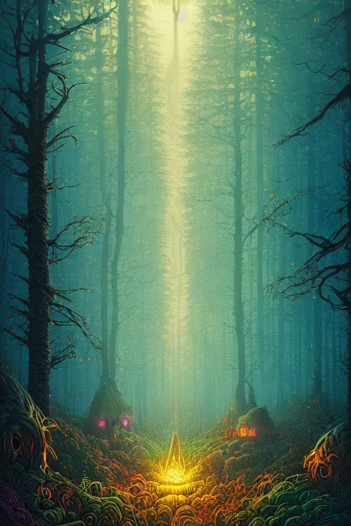 Image similar to fantasy forest. dan mumford beeple. michael cheval. anato finnstark.