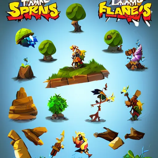 A game assets spritesheet by Rayman legends online