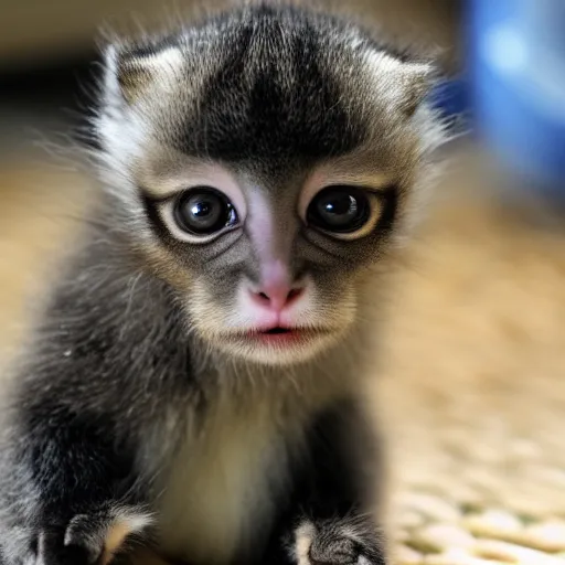 Prompt: a kitten monkey