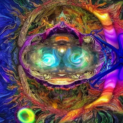 Image similar to rutowski gurney mucha shinkawa ngai kago ito esoteric hypnogogic ethereal ethereality dreamscape deepdream maximalist trippy psychedelic googledeepdream wombodeepdream primordial interplanetary nebula galaxy apophasis fractal flame inferno dragon nuclear electricity powerful incredible beautiful gorgeous beautiful pretty lady