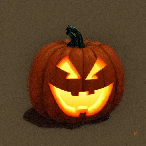 Prompt: close up of halloween pumpkin in graveyard at midnight, pencil sketch, realistic shaded, fine details, realistic shaded lighting poster by greg rutkowski