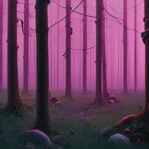 Prompt: A magical forest by Simon Stålenhag