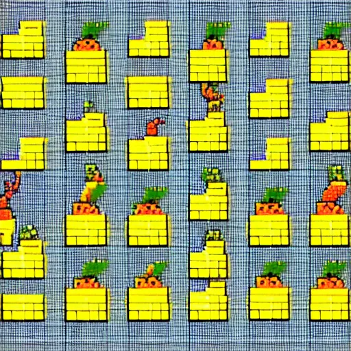 Prompt: banana pixel art, sprite sheet