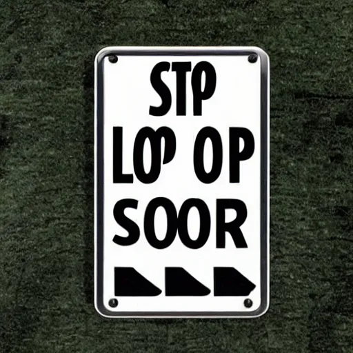 Prompt: stop look listen sign