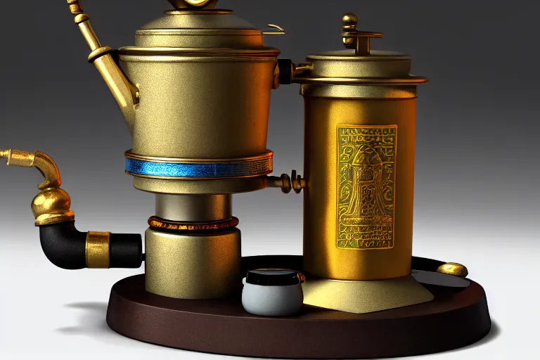 Image similar to a very detailed concept art of david lynch samovar, trending on artstation, digital art, 4 k, hyper realistic, octane render, sharp focus