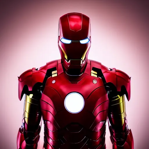 Image similar to “Elmo dressed as Iron Man, portrait, realistic, 50 mm lens, medium shot, dramatic studio lighting, cinematic, black background, realistic photo”