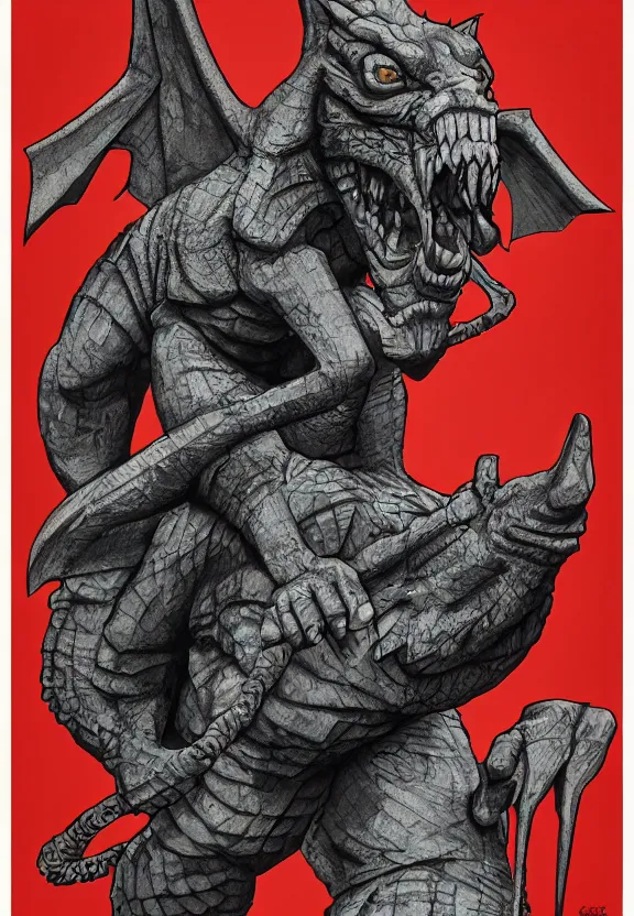 Prompt: [Brutalist gargoyle adorned with checkered flag. Propaganda poster!, intricate, elegant, highly detailed, digital painting, artstation, concept art, matte, sharp focus, illustration]