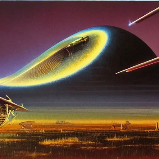 Image similar to retro artwork by Bruce Pennington