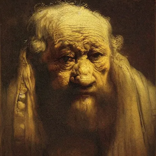 Prompt: old man by rembrandt