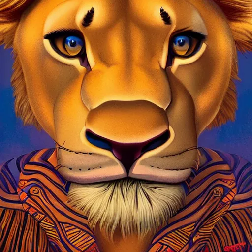 Prompt: simba Lion king portrait, Pixar style, by Tristan Eaton Stanley Artgerm and Tom Bagshaw.