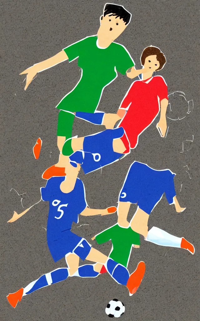Image similar to poorly drawn soccer player surrounded by trash