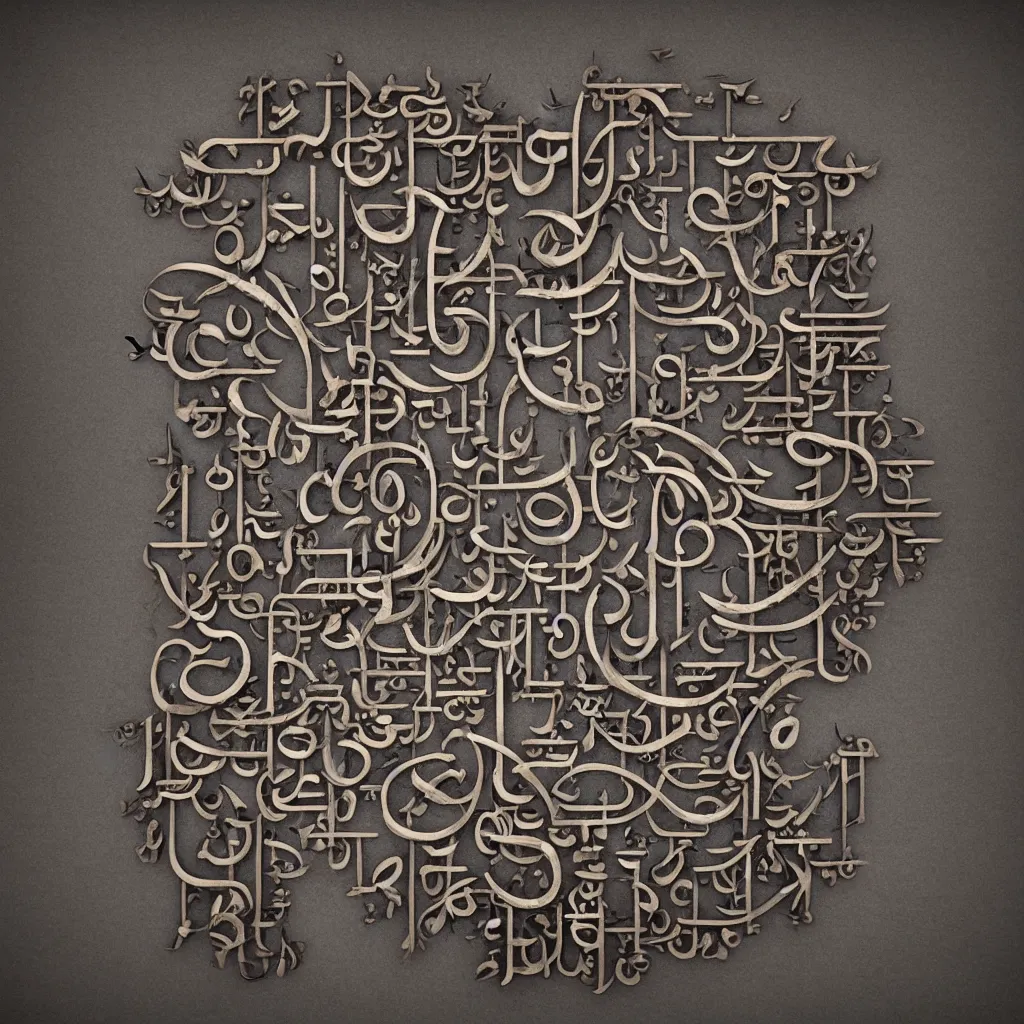 Image similar to a photorealistic 3D traditional Hindi devanagari script words characters and weapons, 3D Hindi calligraphy made with rivets hinges leather and spikes , Devanagari script, symmetry, symmetrical pattern :: Hindi script :: ornate, decorative, realistic, Hyperdetailed, photorealistic, clear lines and shapes, unreal engine, 3D , volumetric lighting, smooth gradients, symmetrical, realistic elements, Photorealistic,