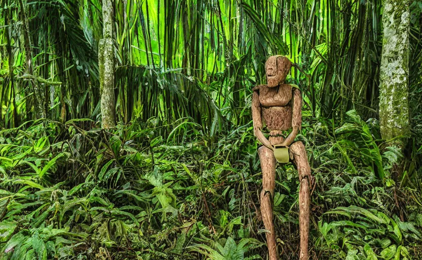 Image similar to a dummy in the rainforest, photography