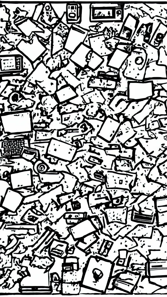 Prompt: 9 0 s clipart of y 2 k objects, macpaint, hyper colourful