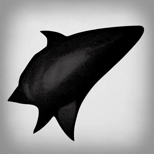 Prompt: black shark fin icon on a white background